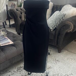 Babaton Black Strapless Midi Dress